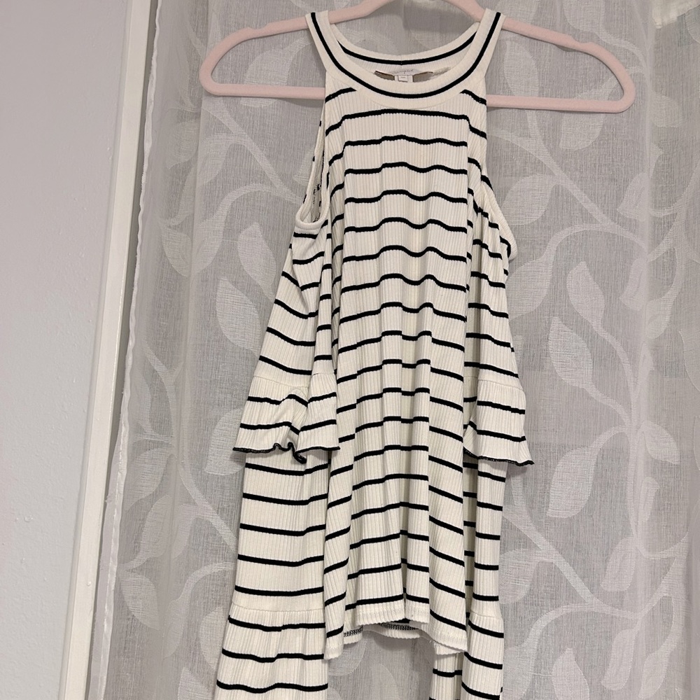 Scripted striped blouse
